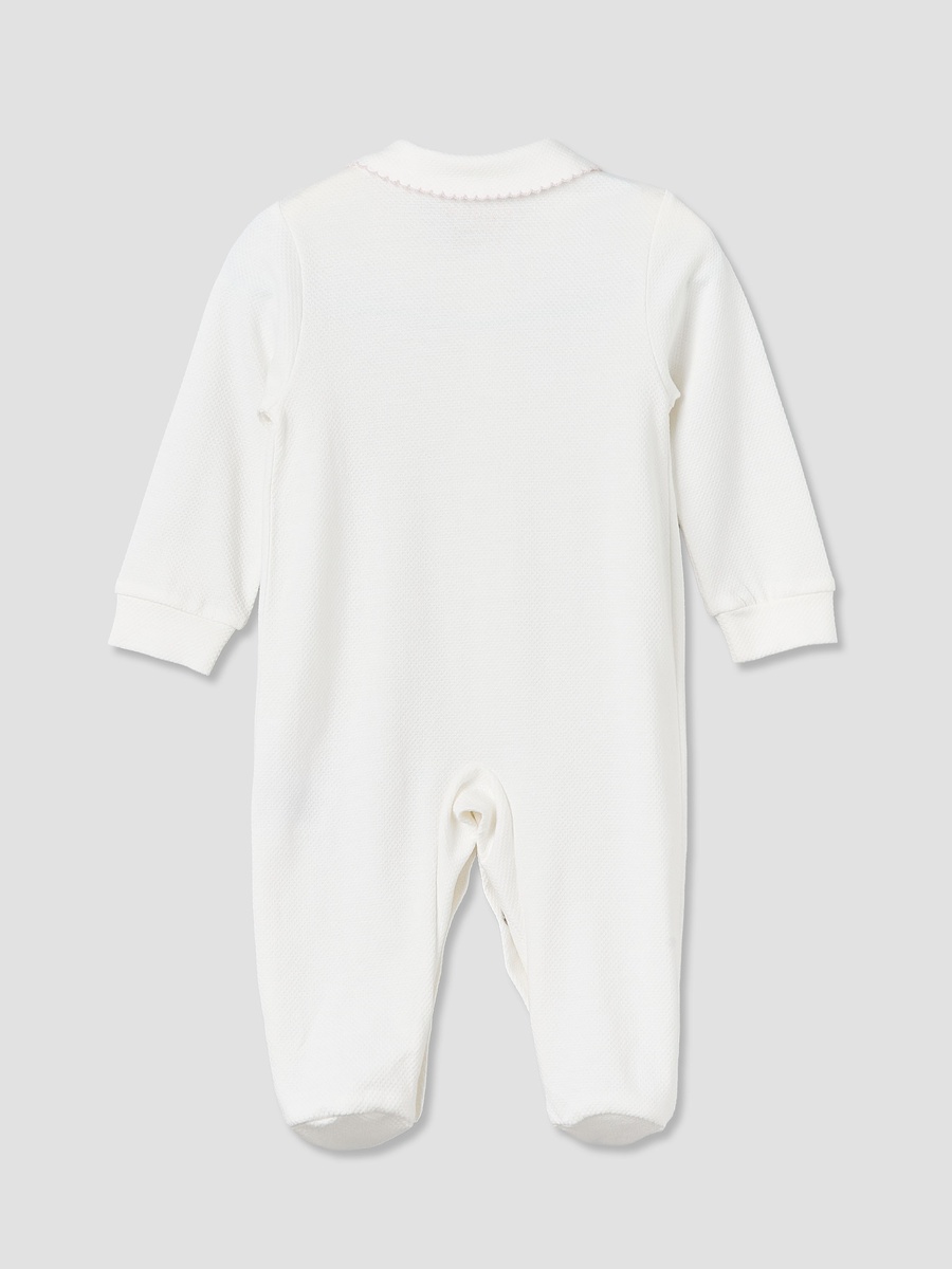 Cotton Collared Long Sleeves Sleepsuit with Snap Button Closure