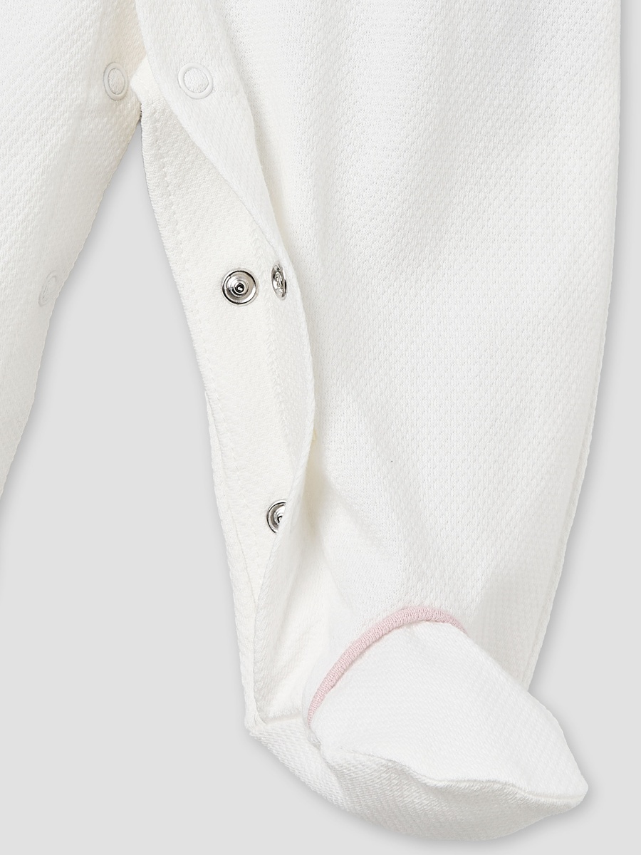Cotton Collared Long Sleeves Sleepsuit with Snap Button Closure