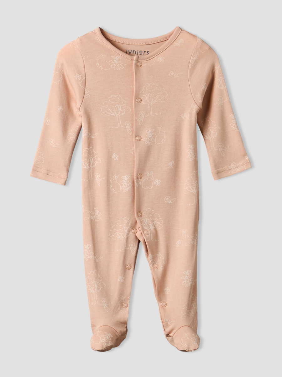 Pack of 3 Round Neck Long Sleeve Sleepsuit with Bunny Print