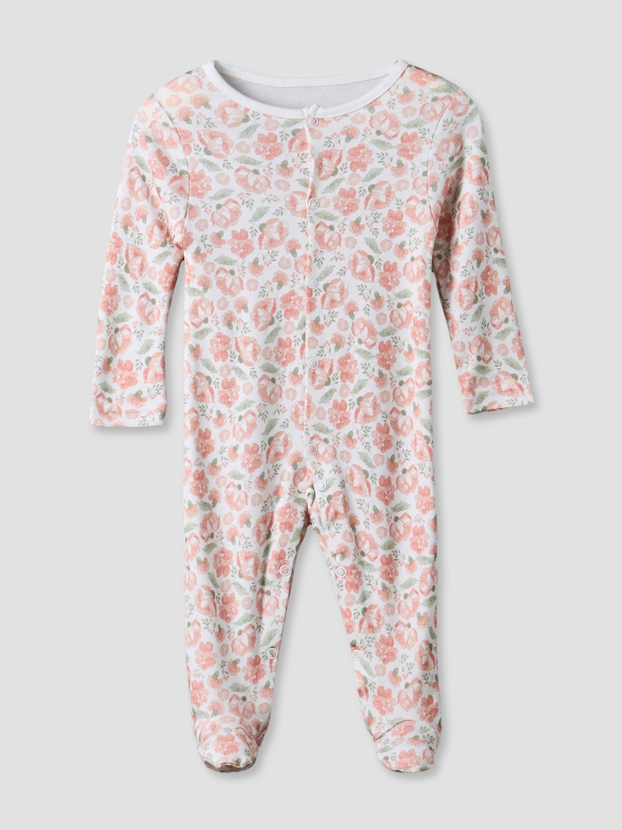 Pack of 3 Round Neck Long Sleeve Sleepsuit with Assorted Print