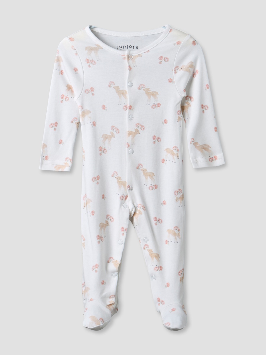 Pack of 3 Round Neck Long Sleeve Sleepsuit with Assorted Print