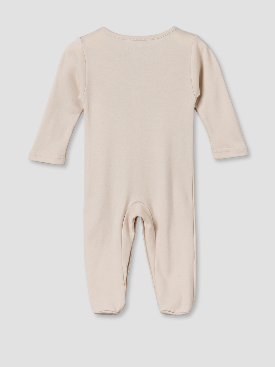 Pack of 3 Round Neck Long Sleeves Sleepsuit with Button Closure