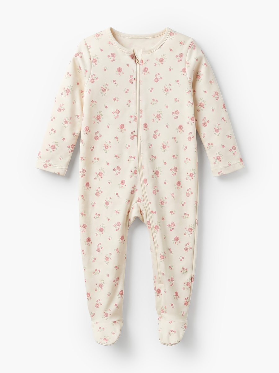 Pack of 5 Cotton Round Neck Long Sleeves Sleepsuit with Assorted Print