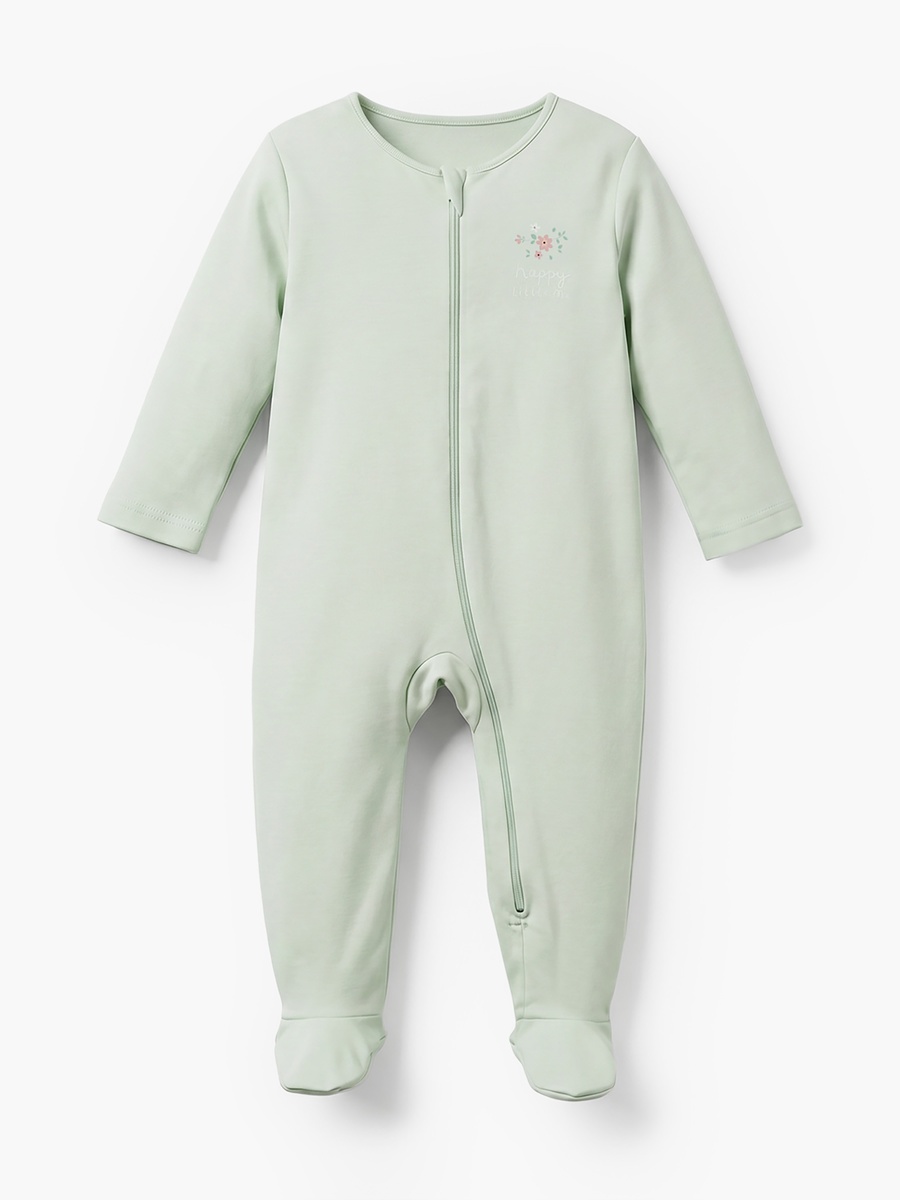 Pack of 5 Cotton Round Neck Long Sleeves Sleepsuit with Assorted Print