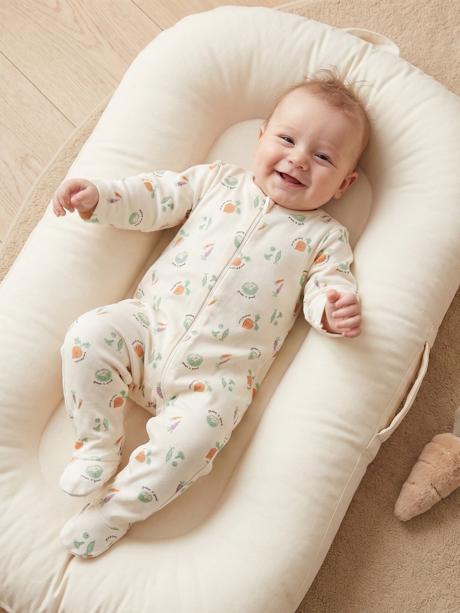 Pack of 5 Cotton Round Neck Long Sleeves Sleepsuit with Assorted Print