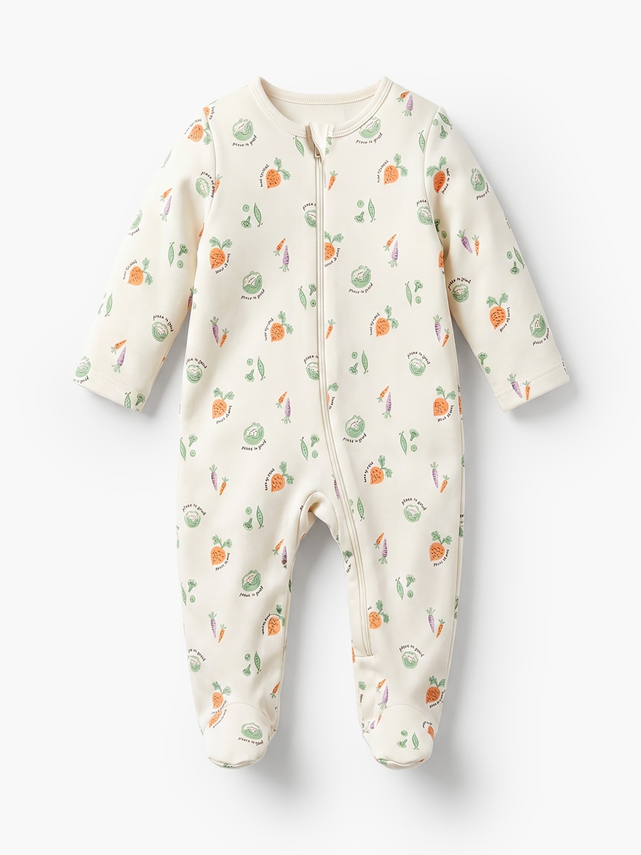 Pack of 5 Cotton Round Neck Long Sleeves Sleepsuit with Assorted Print