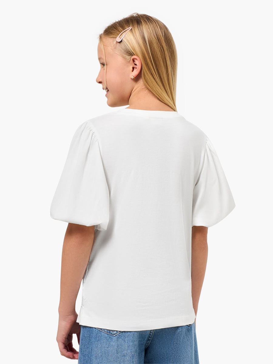 Crew Neck Short Sleeves Top with Shirred Textured Detail