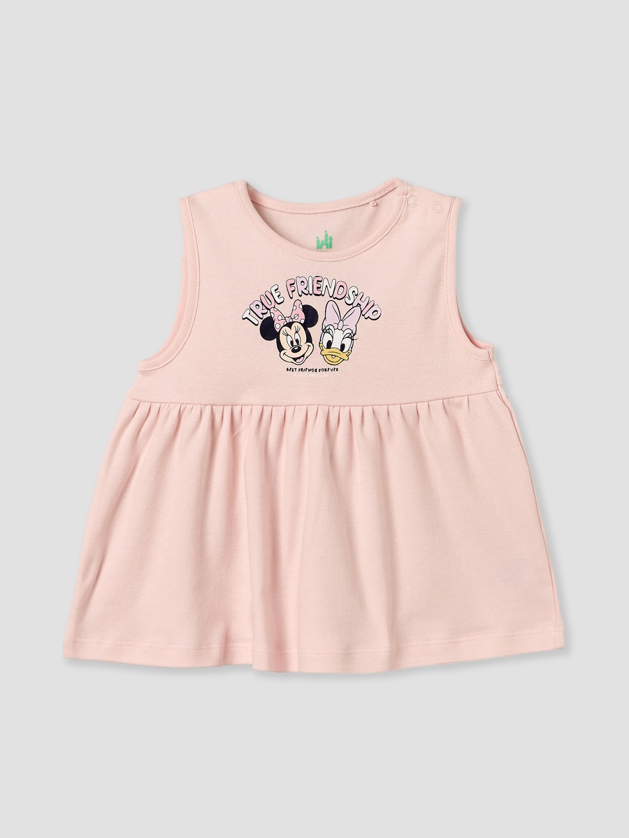 Pack of 2 Round Neck Knee Length A-Line Dress with Minnie Mouse Print