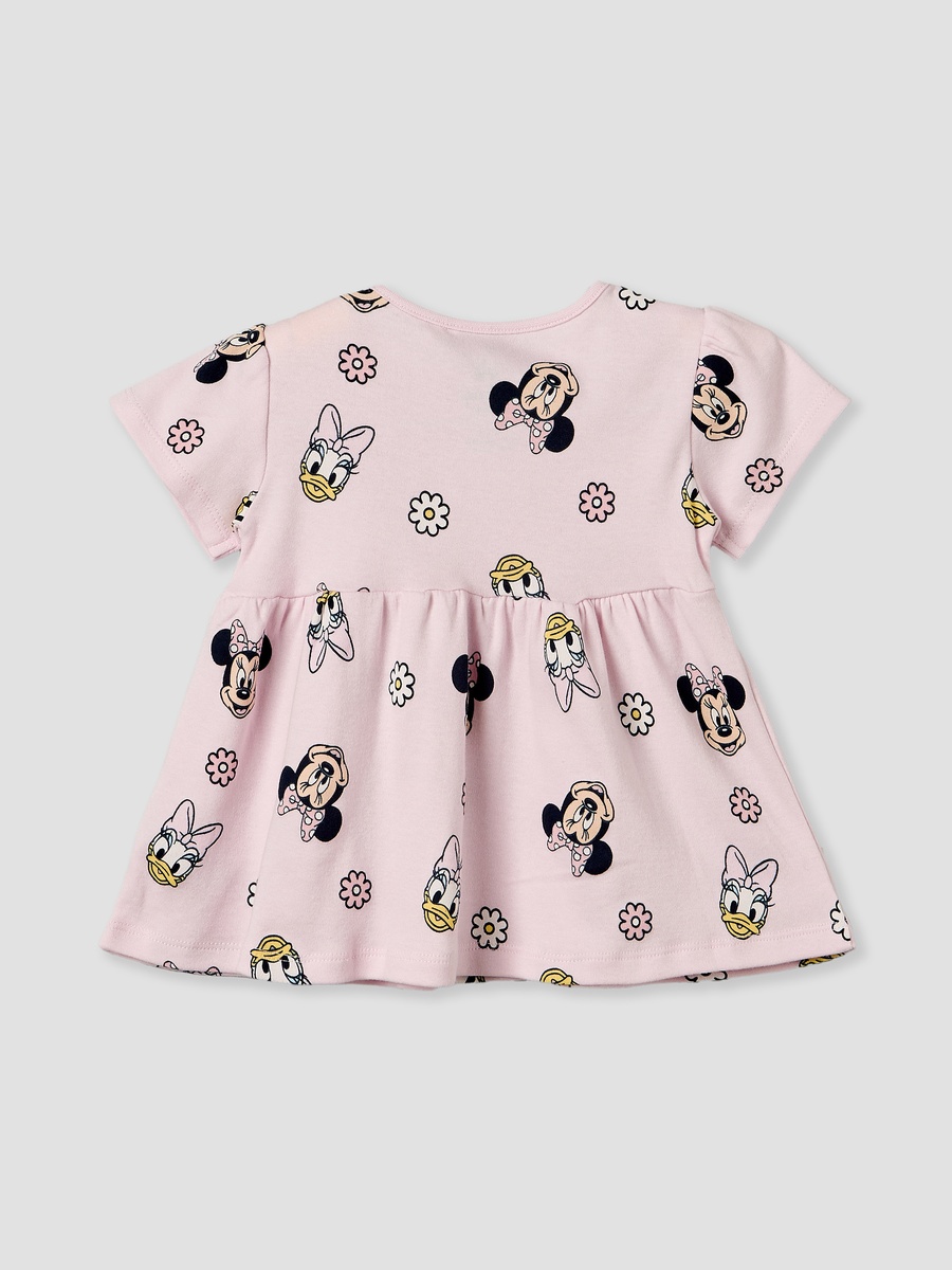 Pack of 2 Round Neck Knee Length A-Line Dress with Minnie Mouse Print