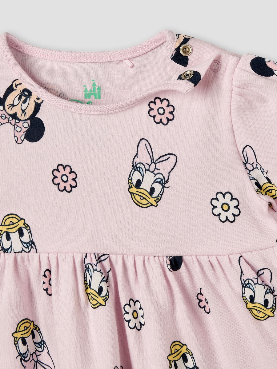 Pack of 2 Round Neck Knee Length A-Line Dress with Minnie Mouse Print