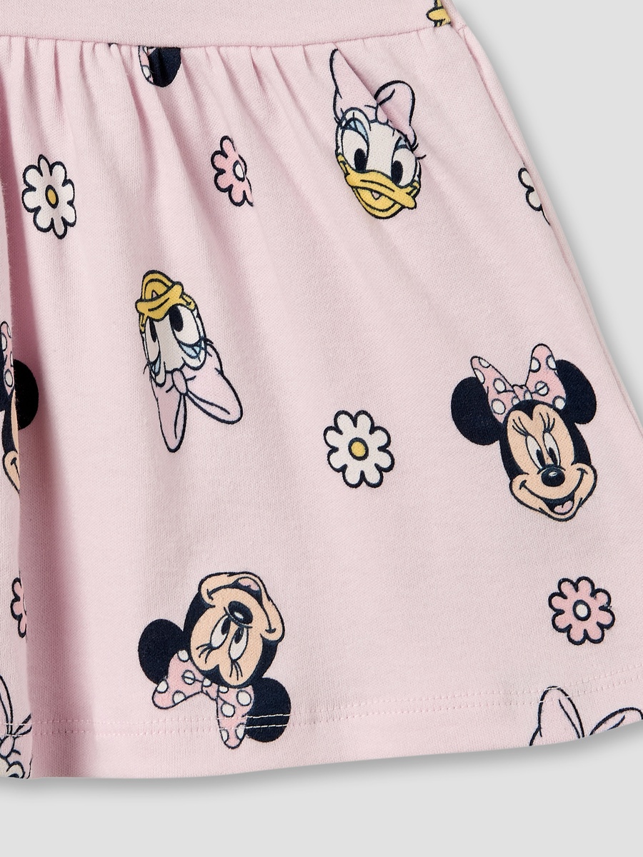 Pack of 2 Round Neck Knee Length A-Line Dress with Minnie Mouse Print
