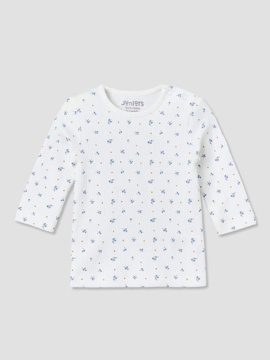 Set of 2 Cotton Round Neck Long Sleeves Pyjama Set with Floral Print