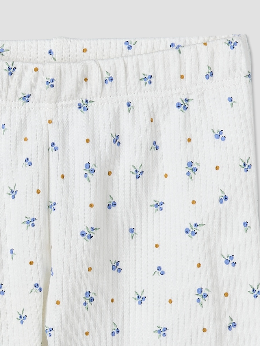 Set of 2 Cotton Round Neck Long Sleeves Pyjama Set with Floral Print