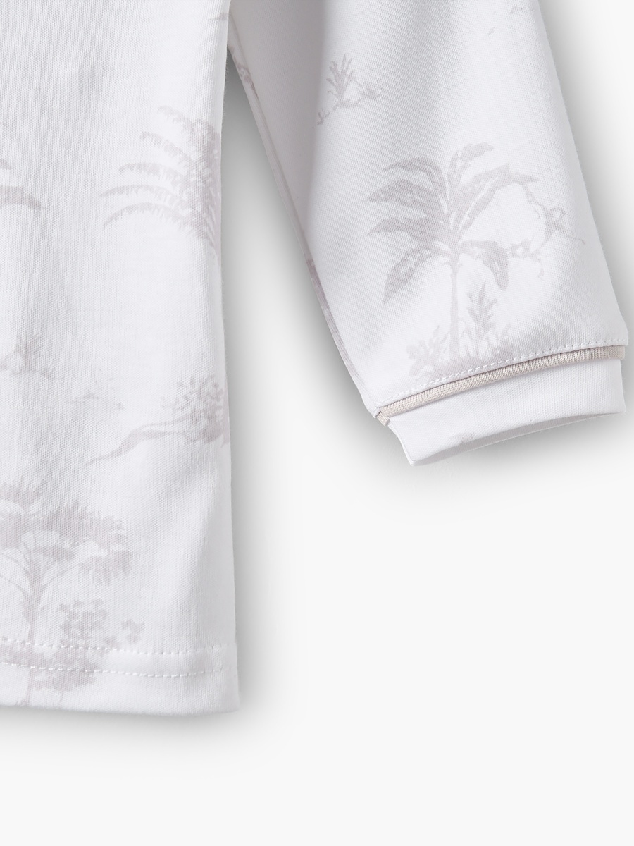 Cotton Collared Long Sleeves Pyjama Set with Forest Print