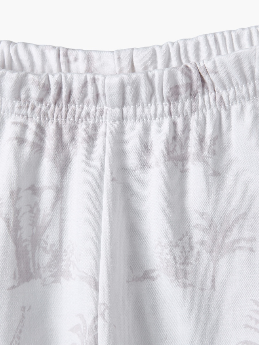 Cotton Collared Long Sleeves Pyjama Set with Forest Print