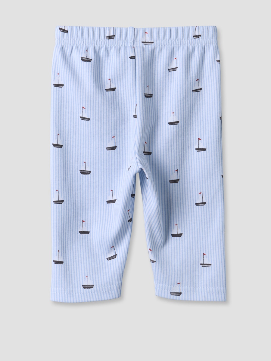 Cotton Collared Long Sleeves Pyjama Set with Nautical Print