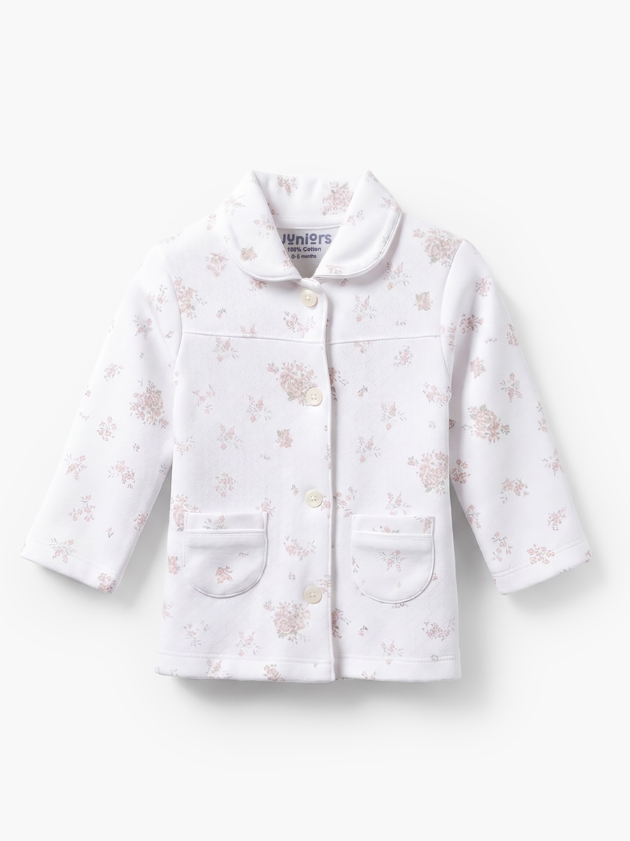 Cotton Collared Long Sleeve Pyjama Set with Floral Print