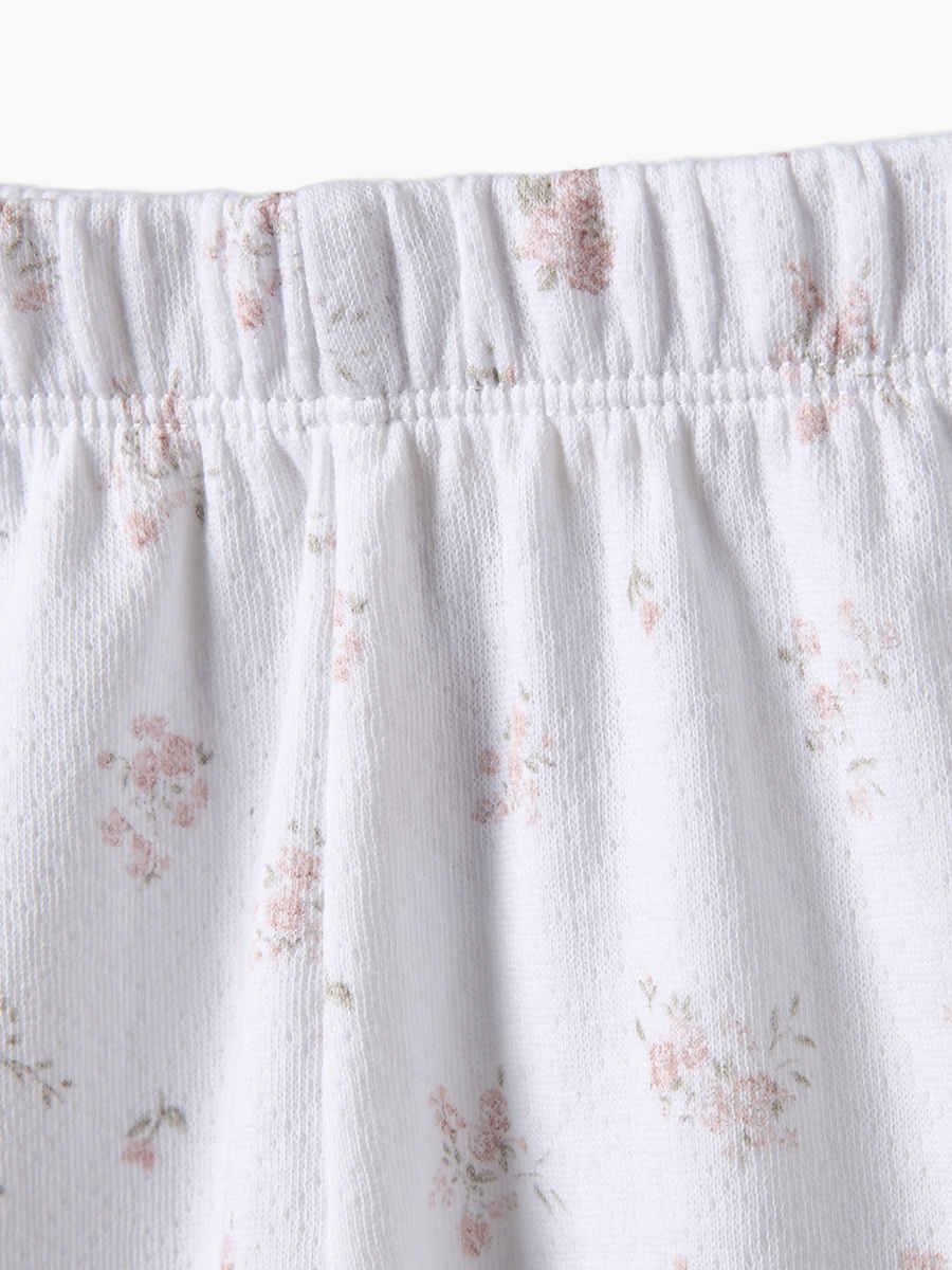 Cotton Collared Long Sleeve Pyjama Set with Floral Print