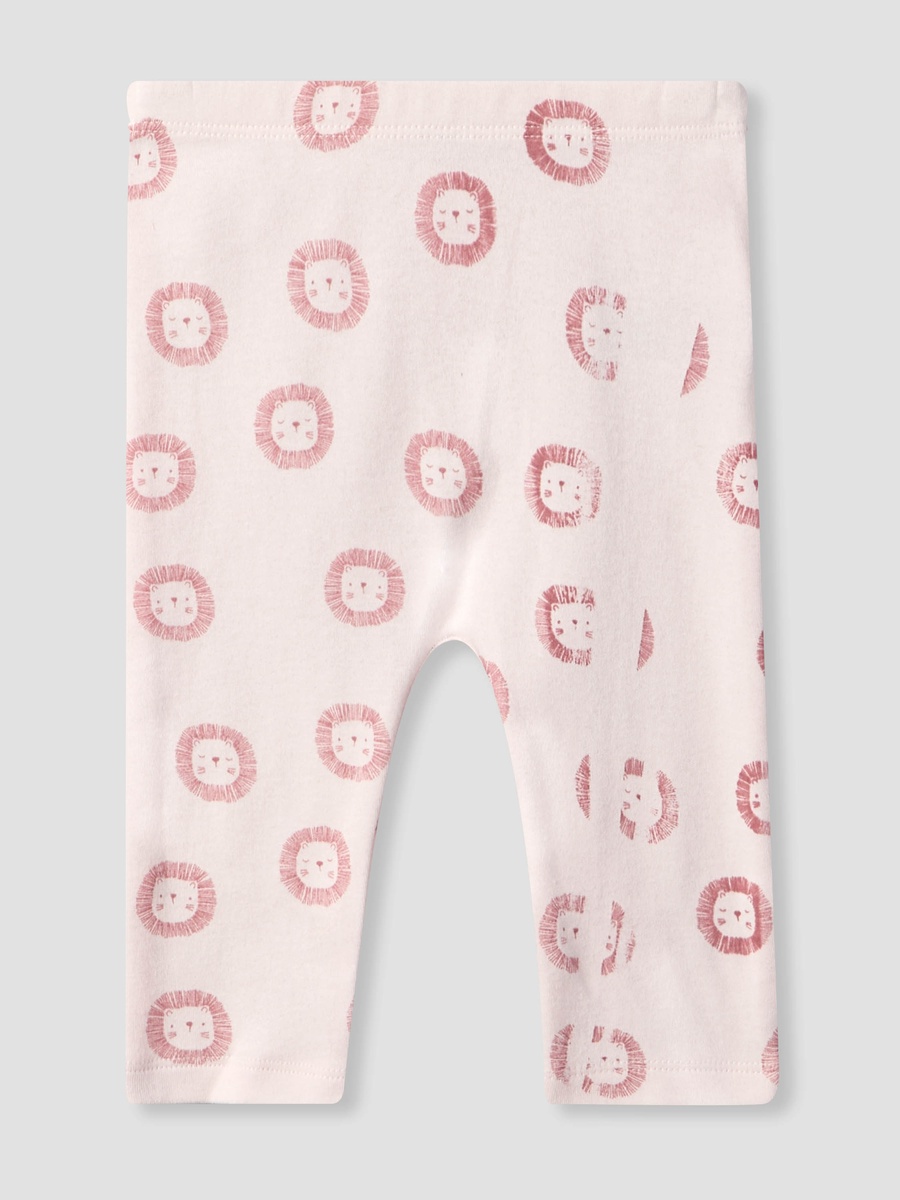 Cotton Crew Neck Long Sleeves Pyjama Set with Lion Print