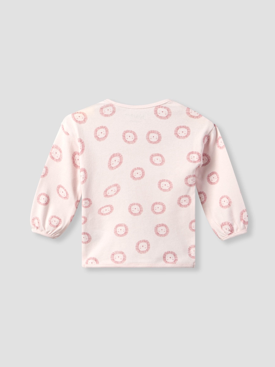 Cotton Crew Neck Long Sleeves Pyjama Set with Lion Print