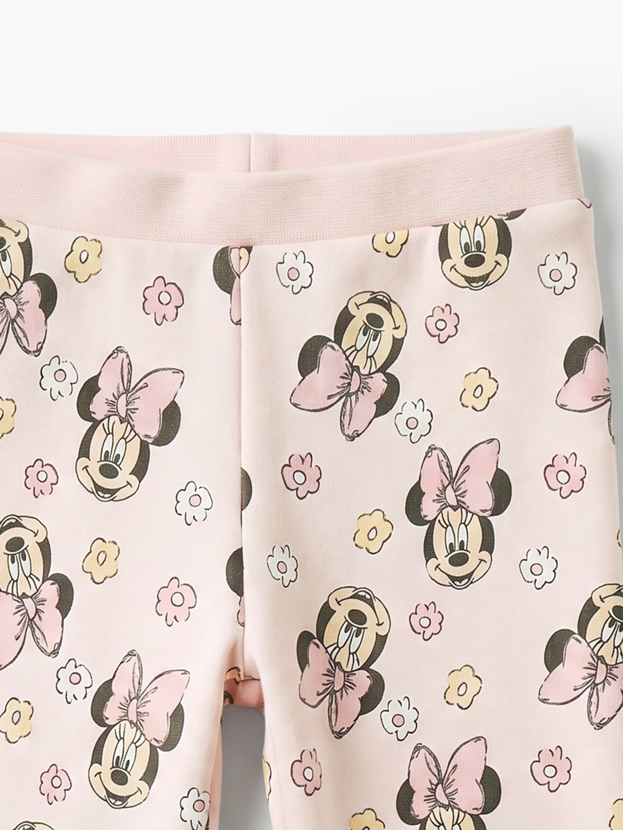 Cotton Crew Neck Long Sleeves Pyjama Set with Minnie Mouse Print