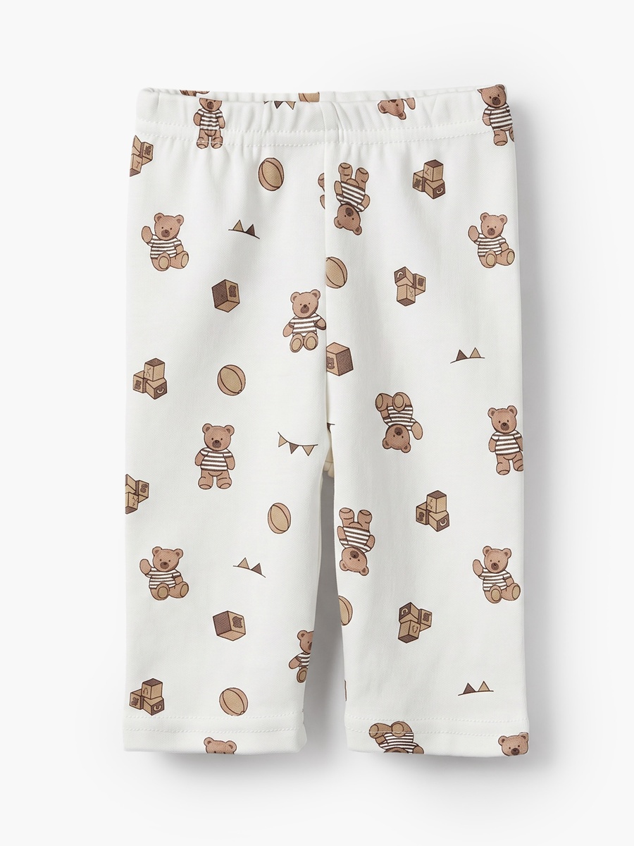 Cotton Collared Long Sleeves Pyjama Set with Teddy Bear Print