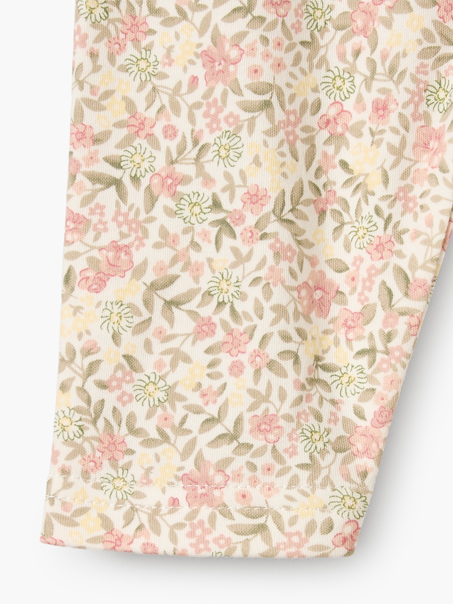 Cotton Round Neck Long Sleeves Pyjama Set with Floral Print