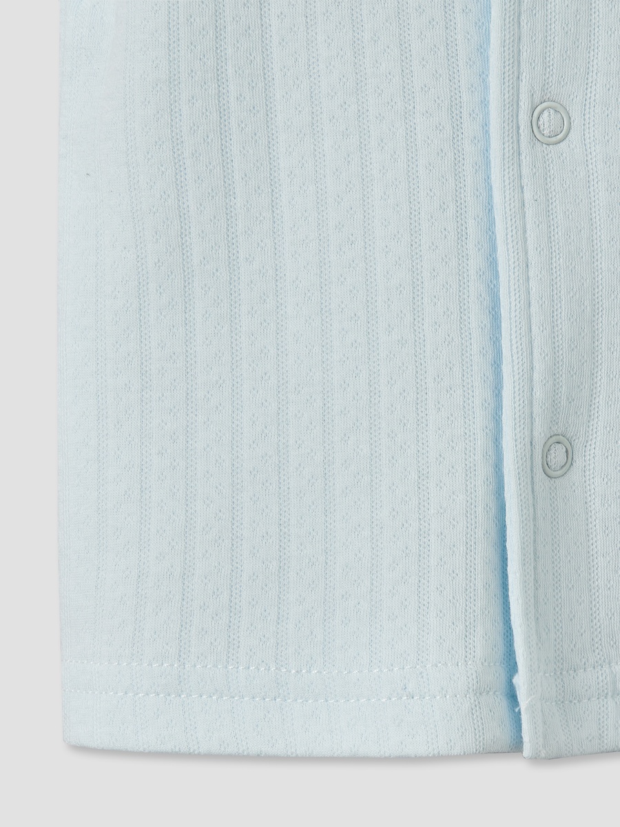 Cotton Collared Short Sleeves Pyjama Set with Textured Design