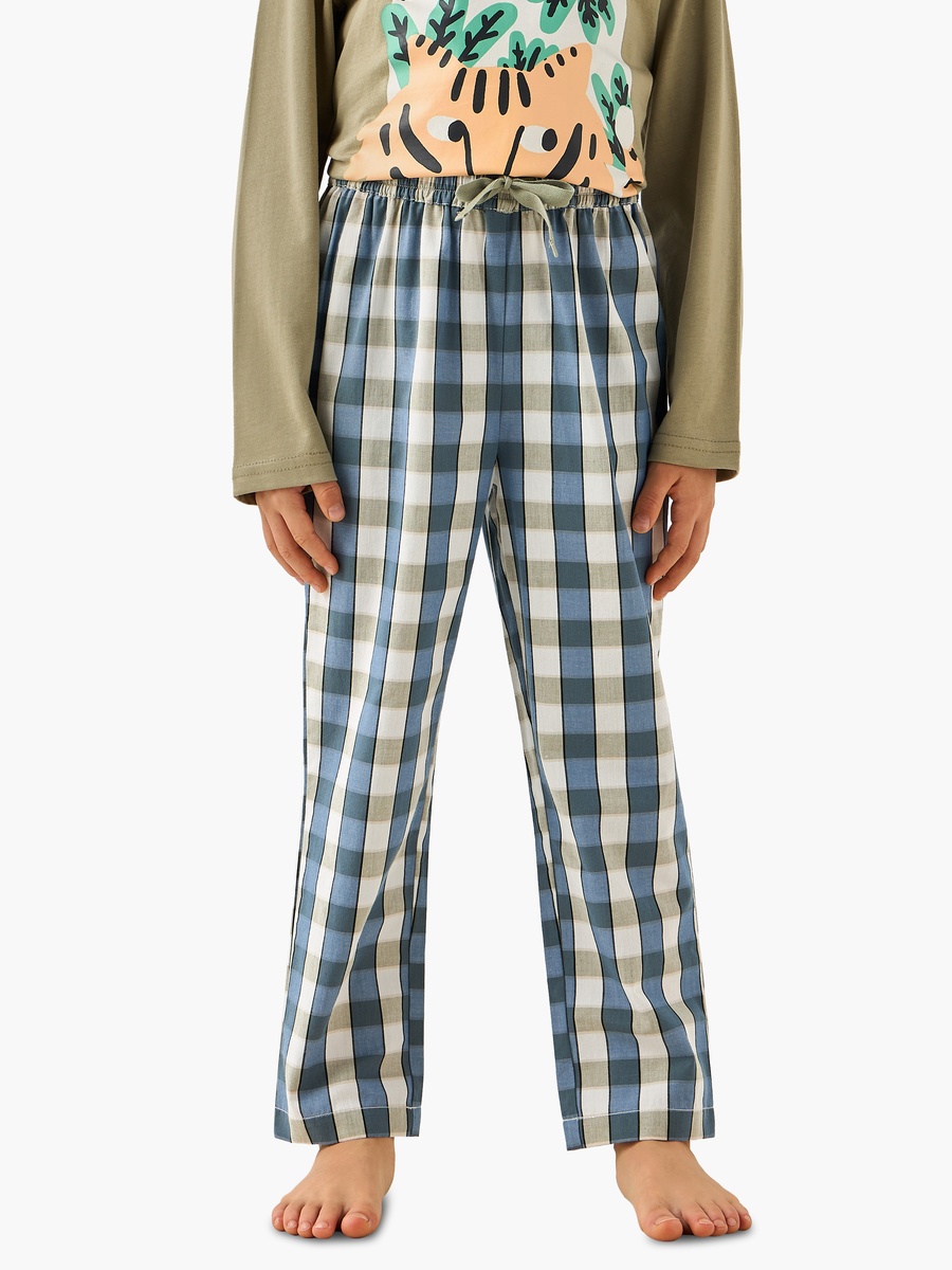 Cotton Crew Neck Long Sleeves Pyjama Set with Graphic Print