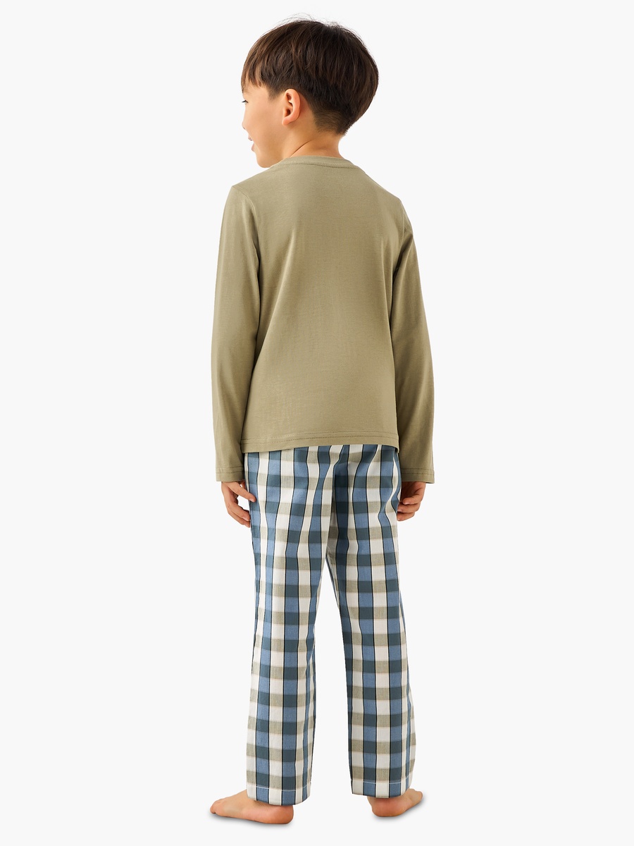 Cotton Crew Neck Long Sleeves Pyjama Set with Graphic Print