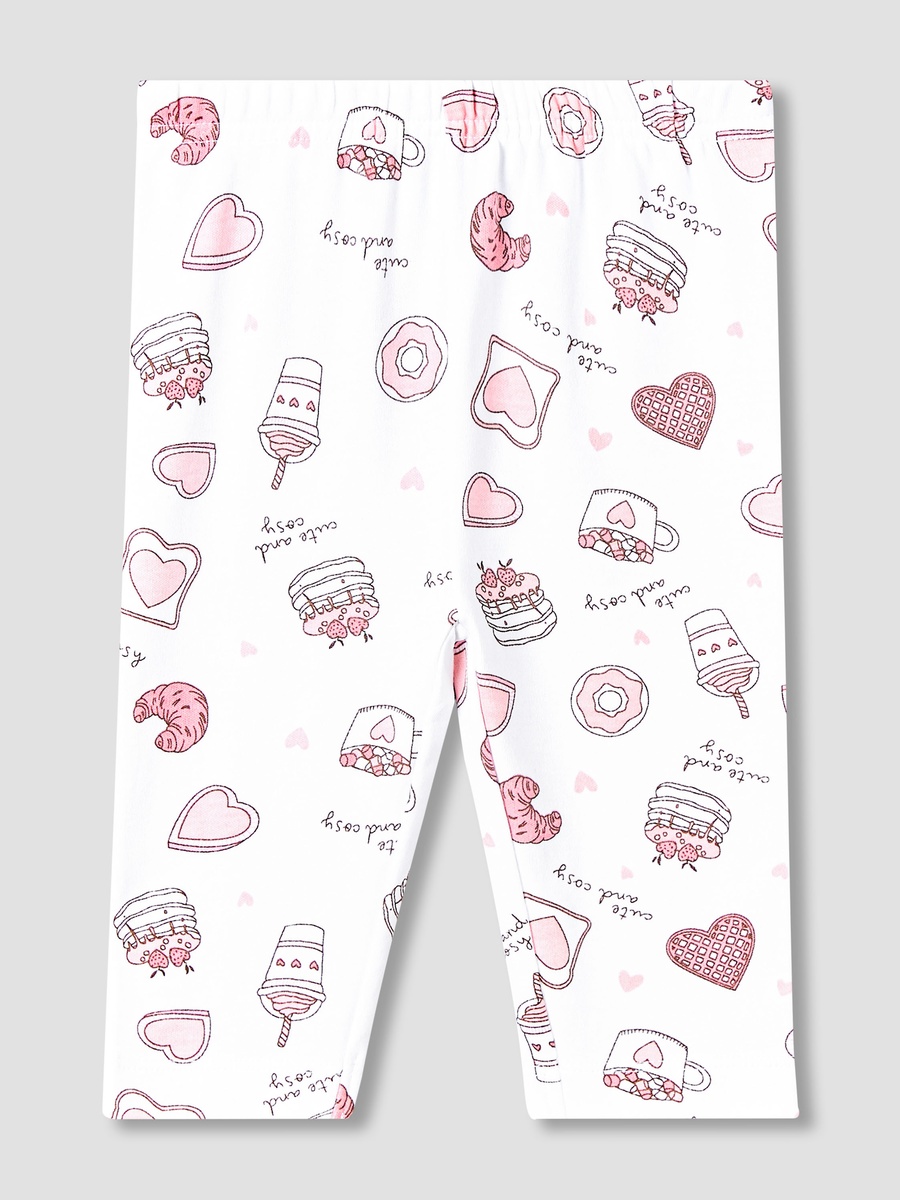 Cotton Round Neck Long Sleeves Pyjama Set with Food Print