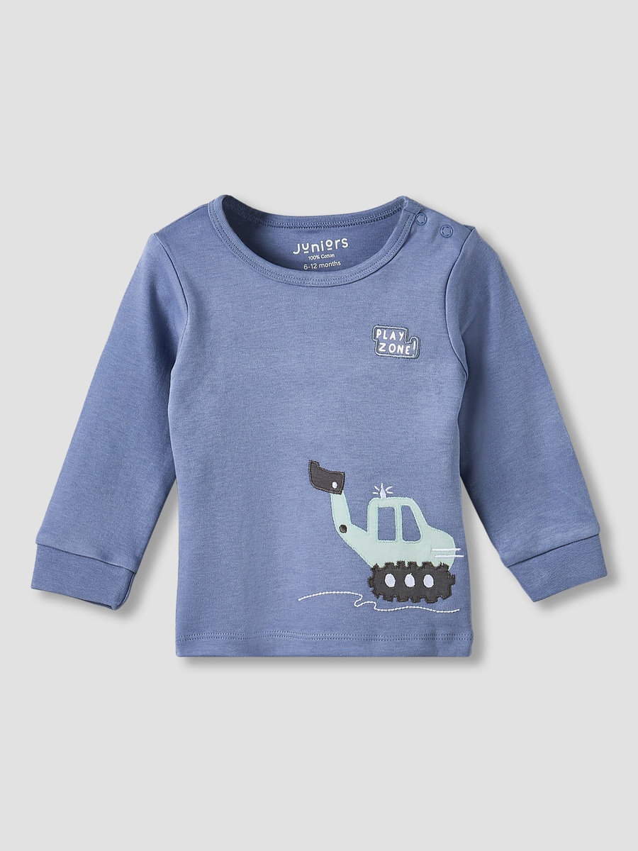 Pack of 2 Cotton Crew Neck Long Sleeve Pyjama Set with Vehicle Print
