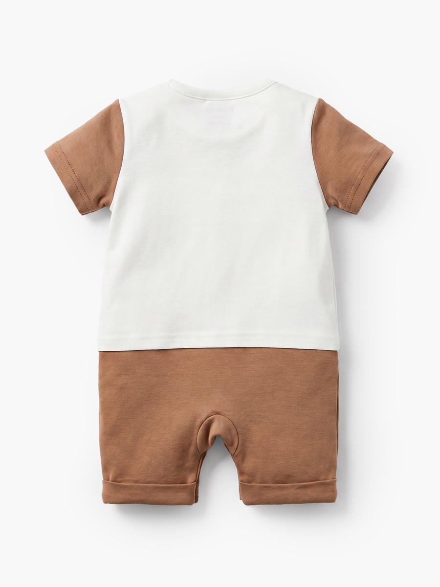 Crew Neck Short Sleeves Romper with Toy