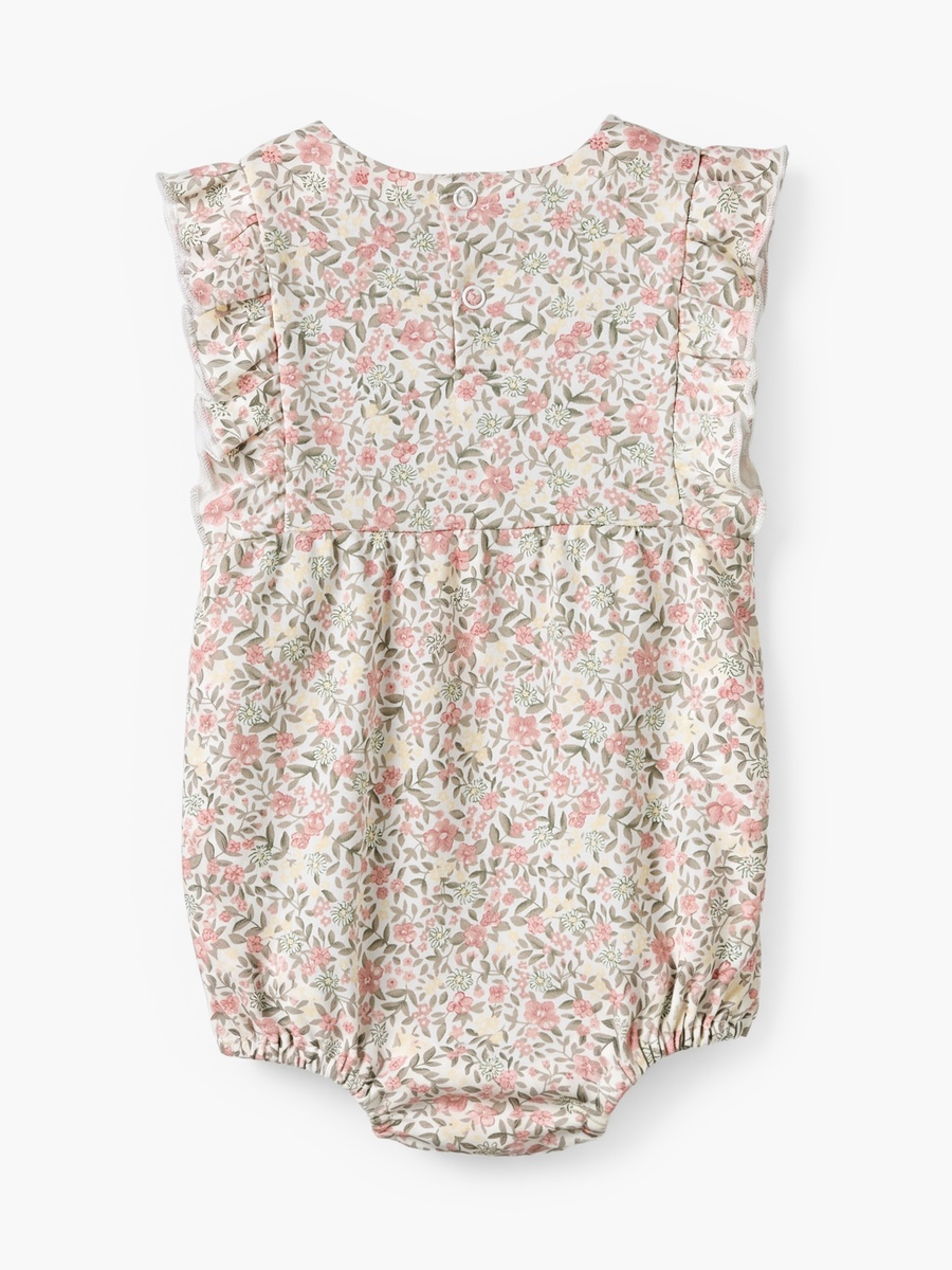 Crew Neck Sleeveless Romper with Floral Print