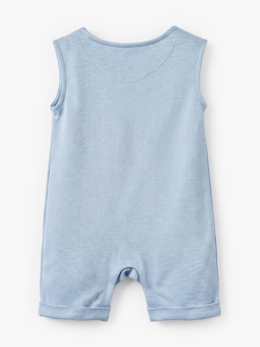 Crew Neck Sleeveless Romper with Giraffe Applique