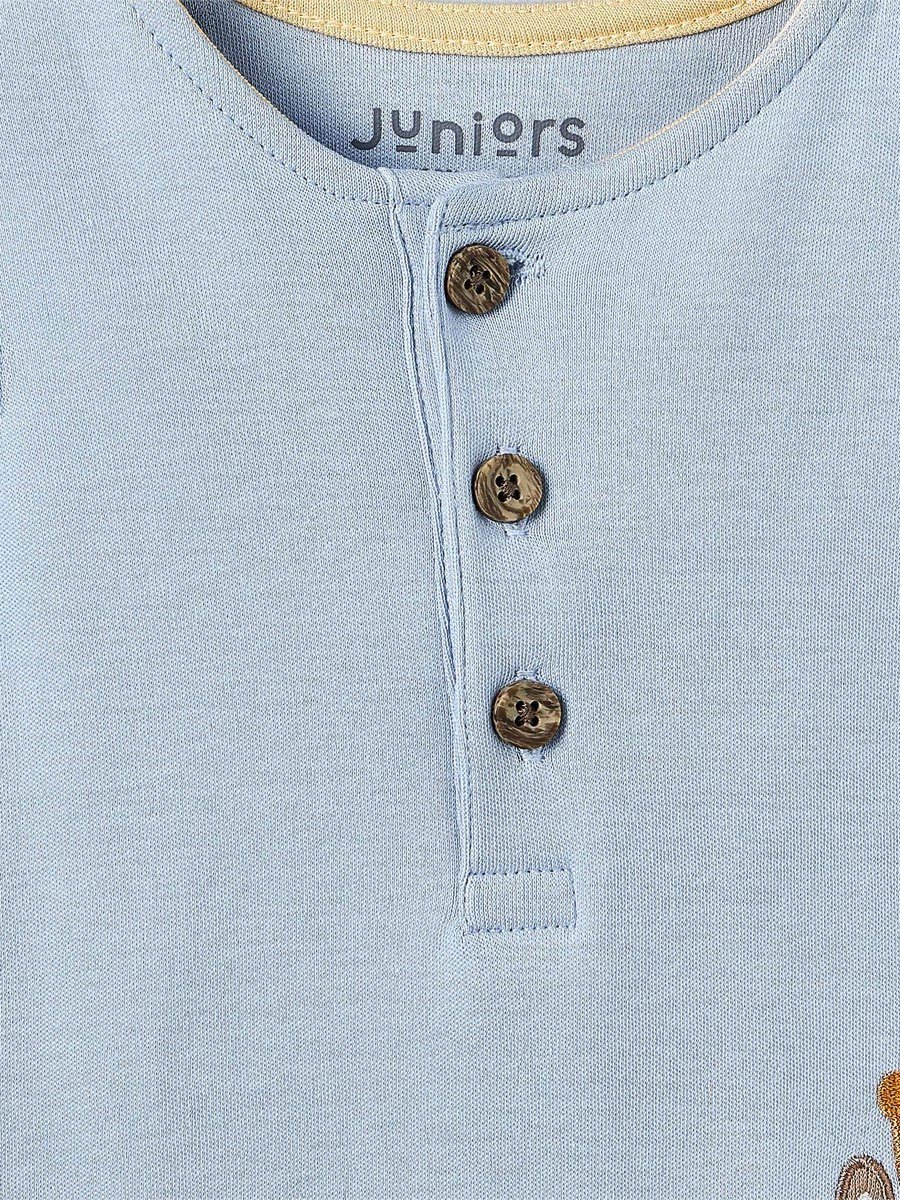 Crew Neck Sleeveless Romper with Giraffe Applique