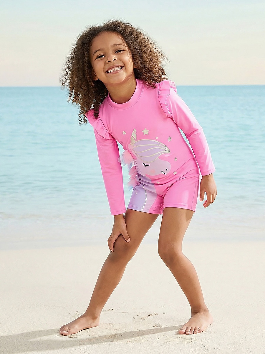 Girls Unicorn Print Swimsuit