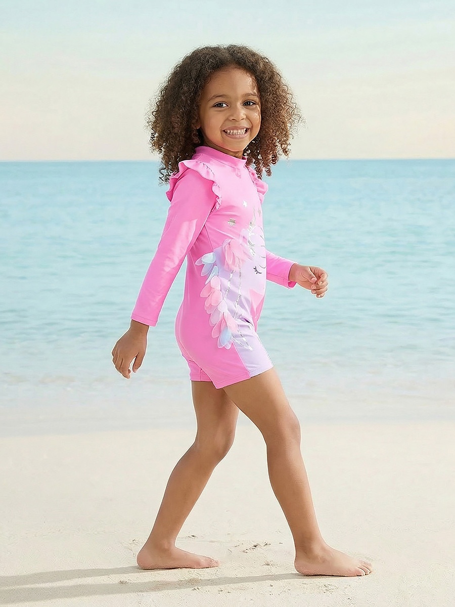 Girls Unicorn Print Swimsuit