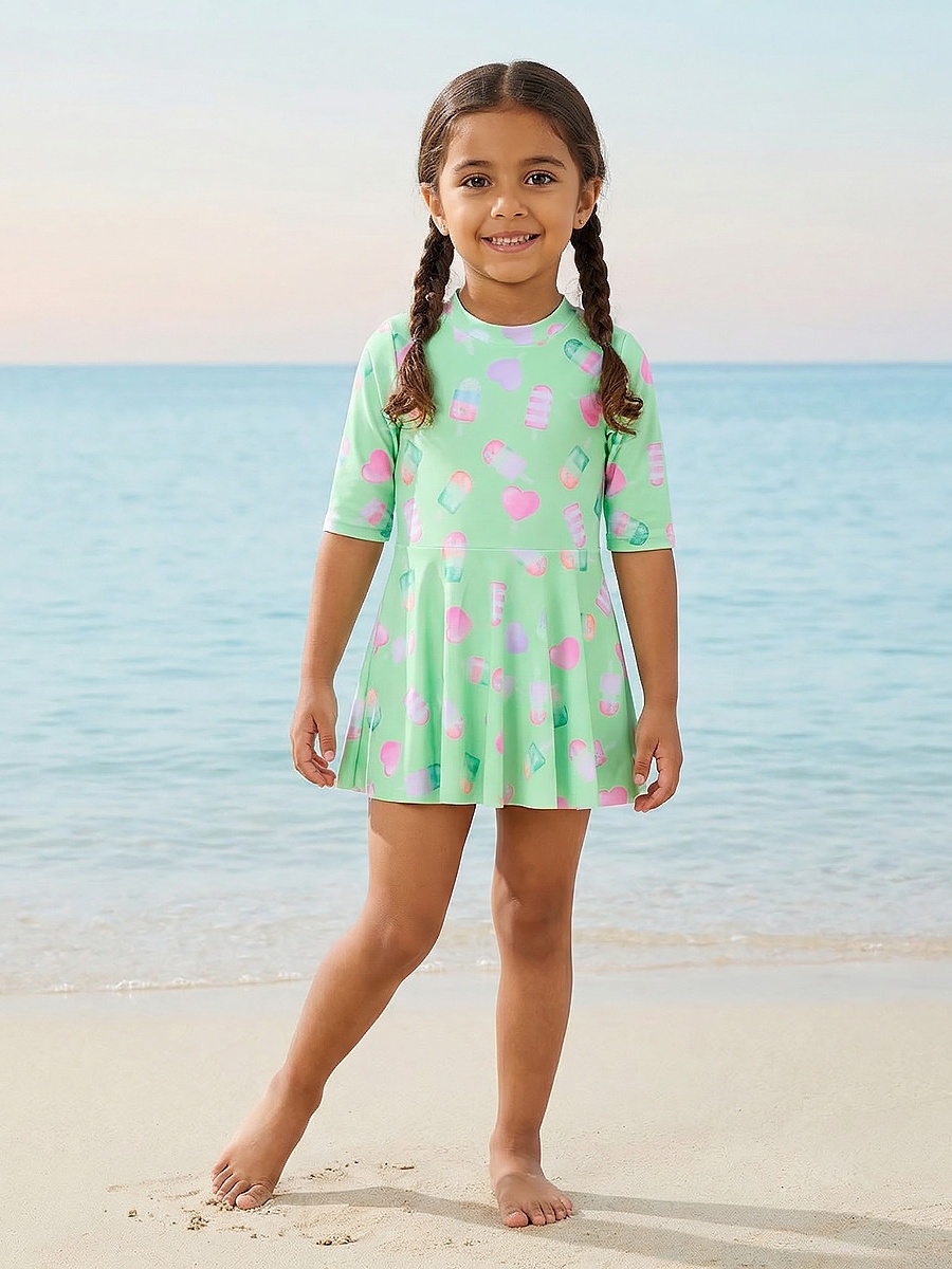 Girls Popsicle Print Swimsuit