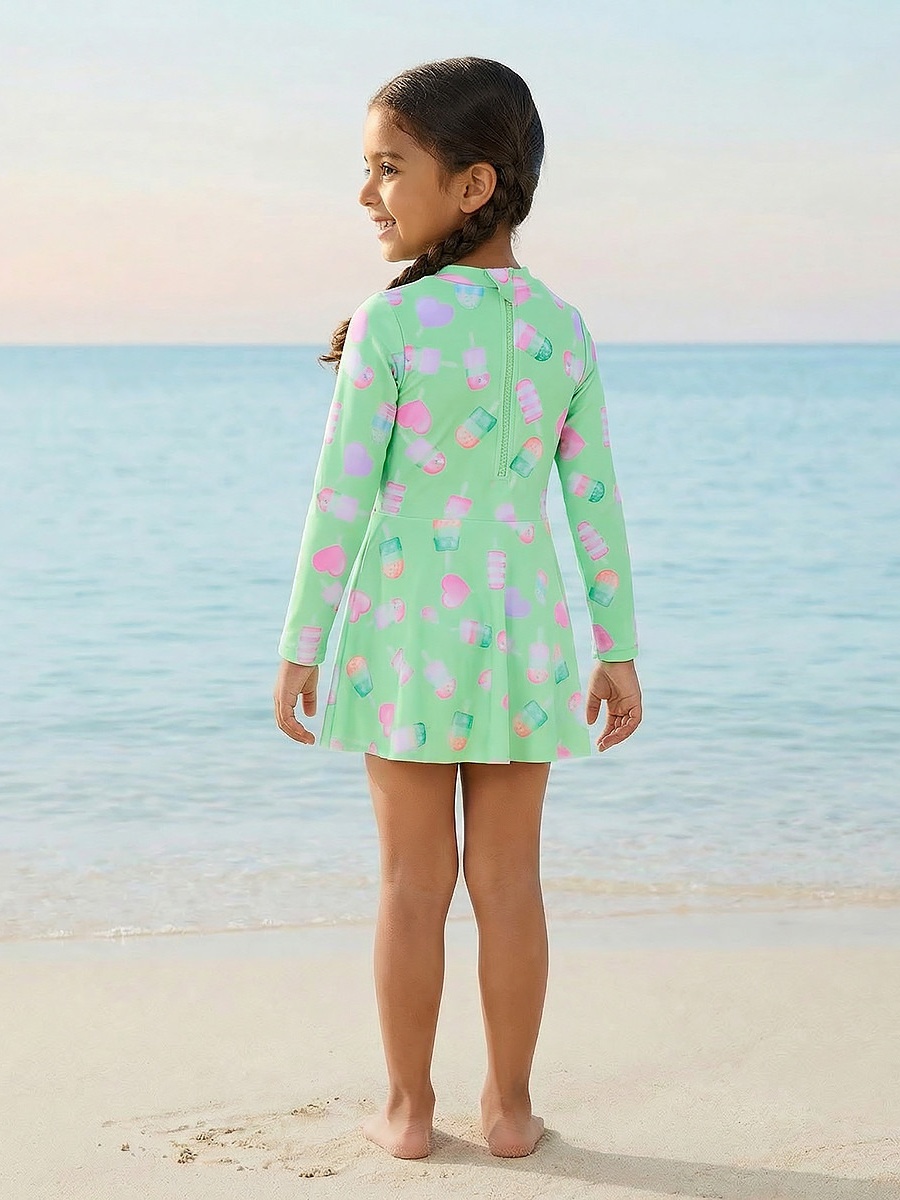 Girls Popsicle Print Swimsuit