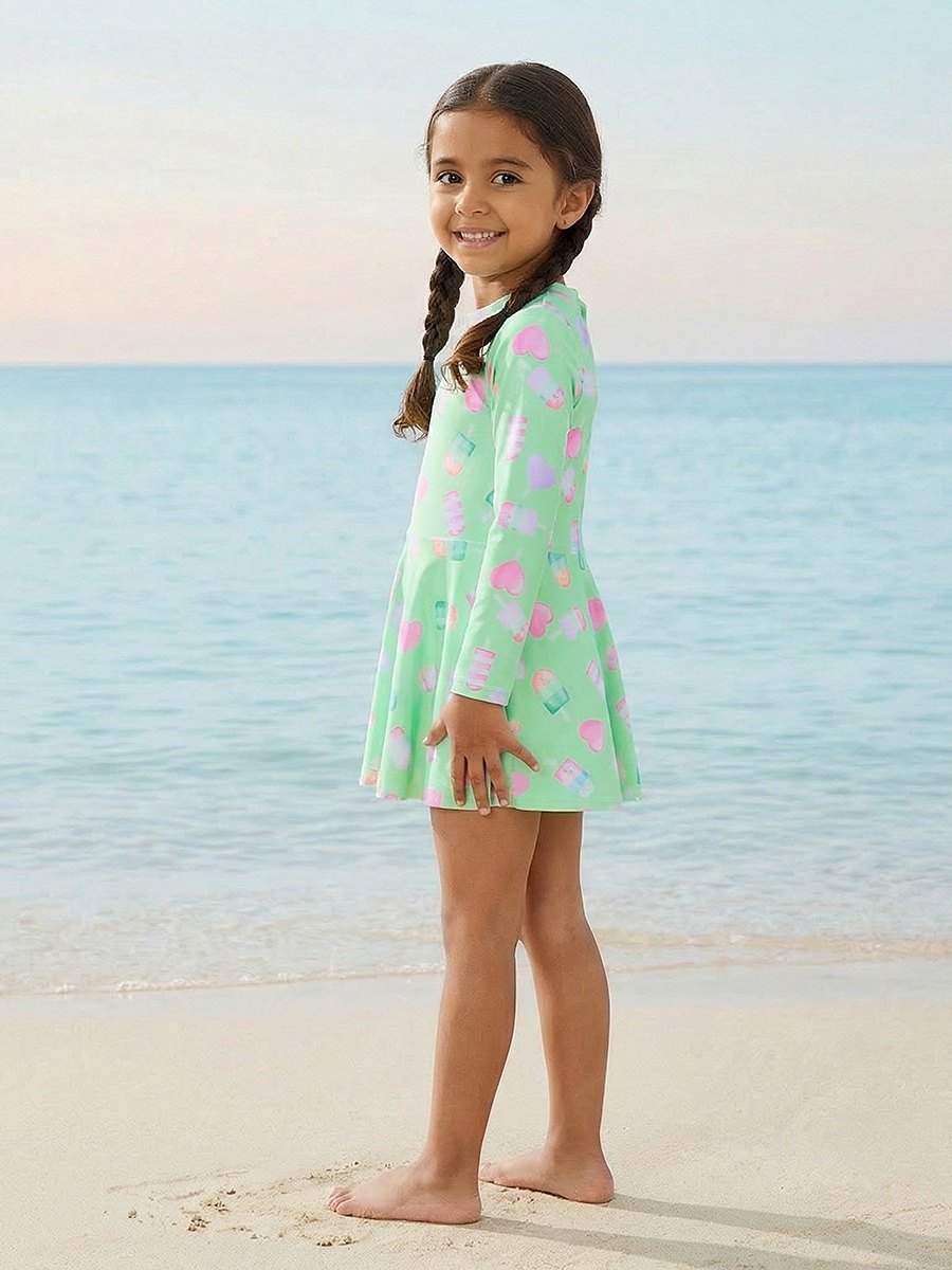 Girls Popsicle Print Swimsuit