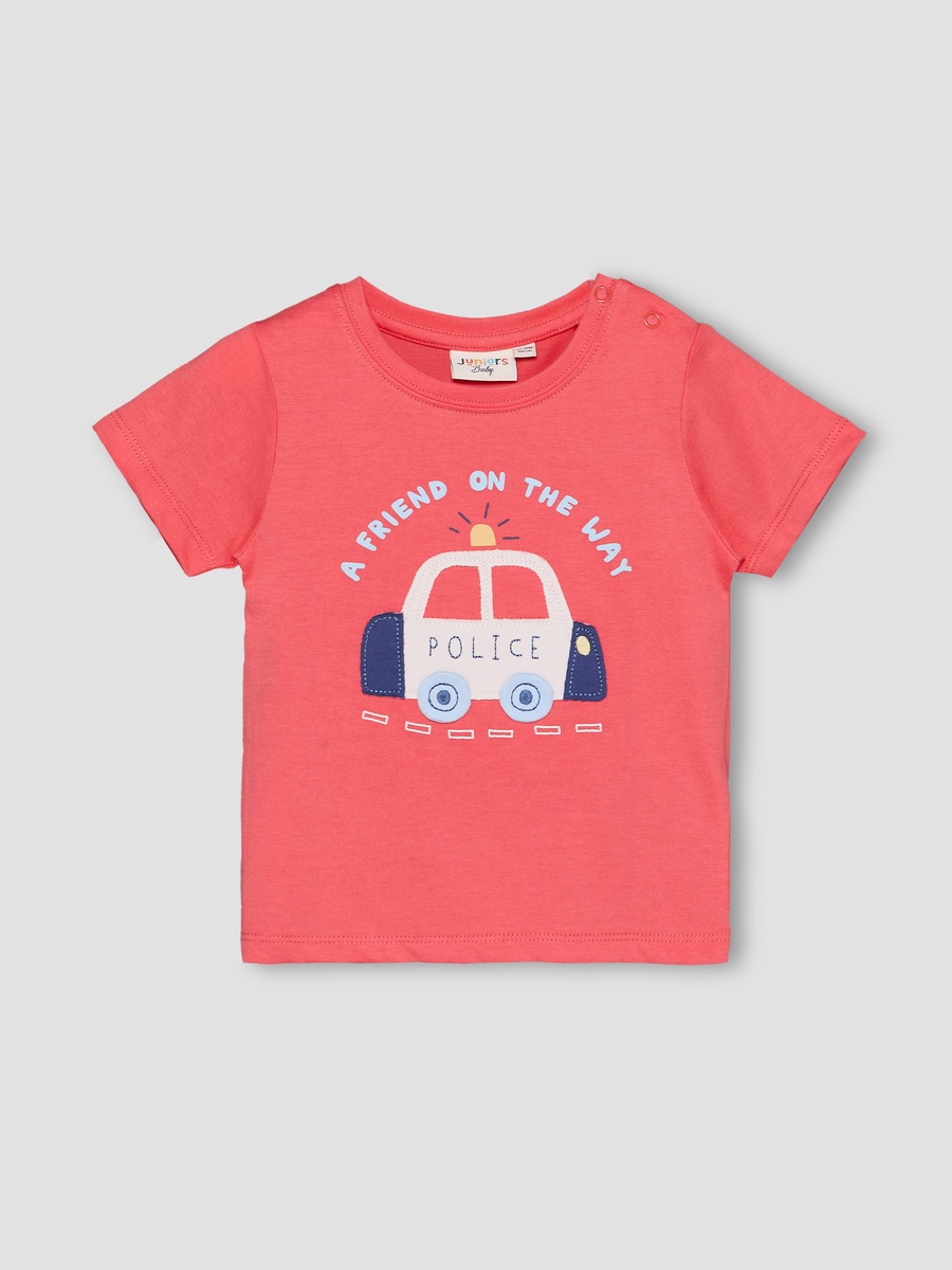 Pack of 3 Crew Neck Short Sleeves T-Shirt with Applique Detail