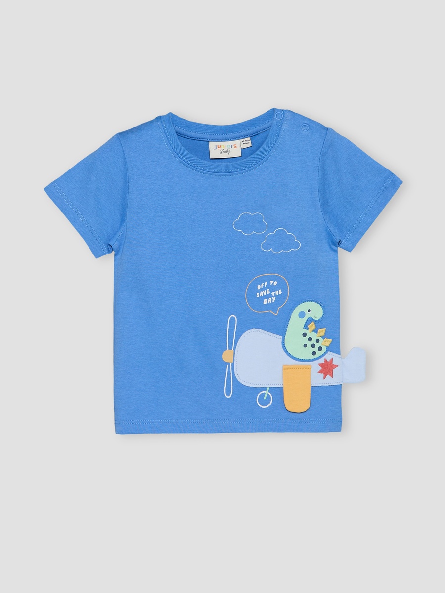 Pack of 3 Crew Neck Short Sleeves T-Shirt with Applique Detail