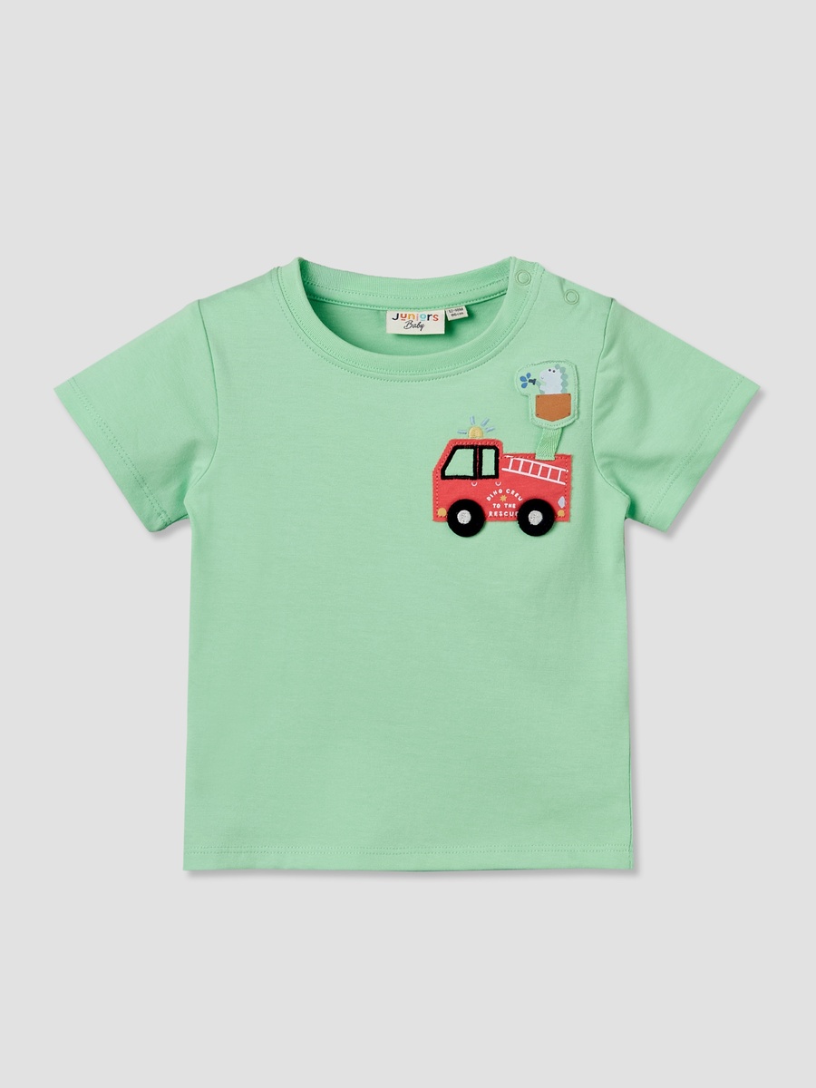 Pack of 3 Crew Neck Short Sleeves T-Shirt with Applique Accent