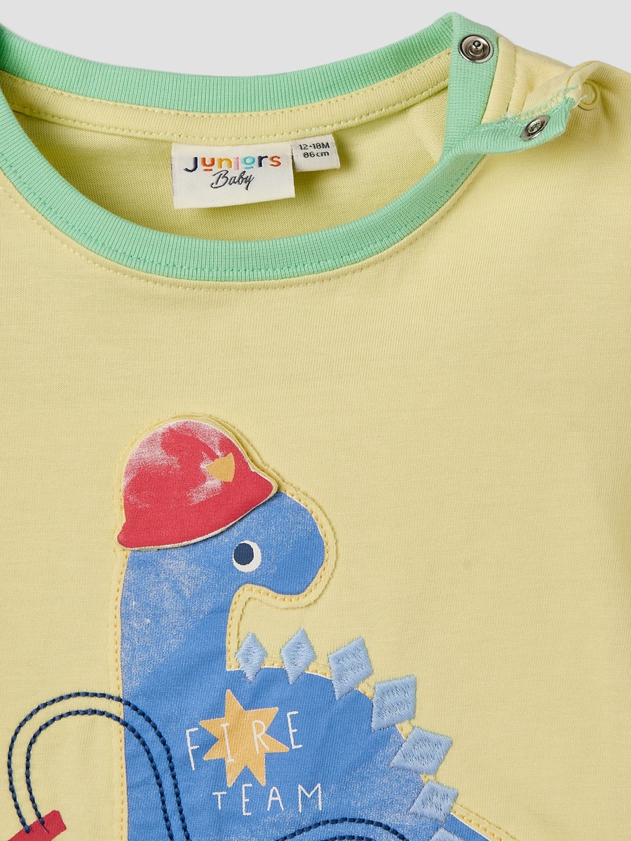 Pack of 3 Crew Neck Short Sleeves T-Shirt with Applique Accent
