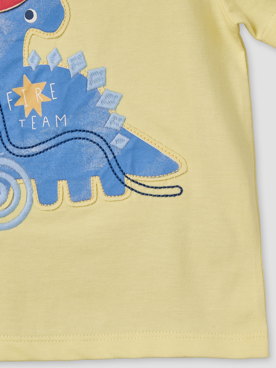 Pack of 3 Crew Neck Short Sleeves T-Shirt with Applique Accent
