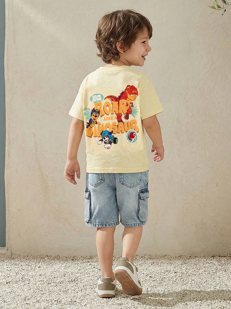 Crew Neck Short Sleeves T-Shirt with PAW Patrol Print