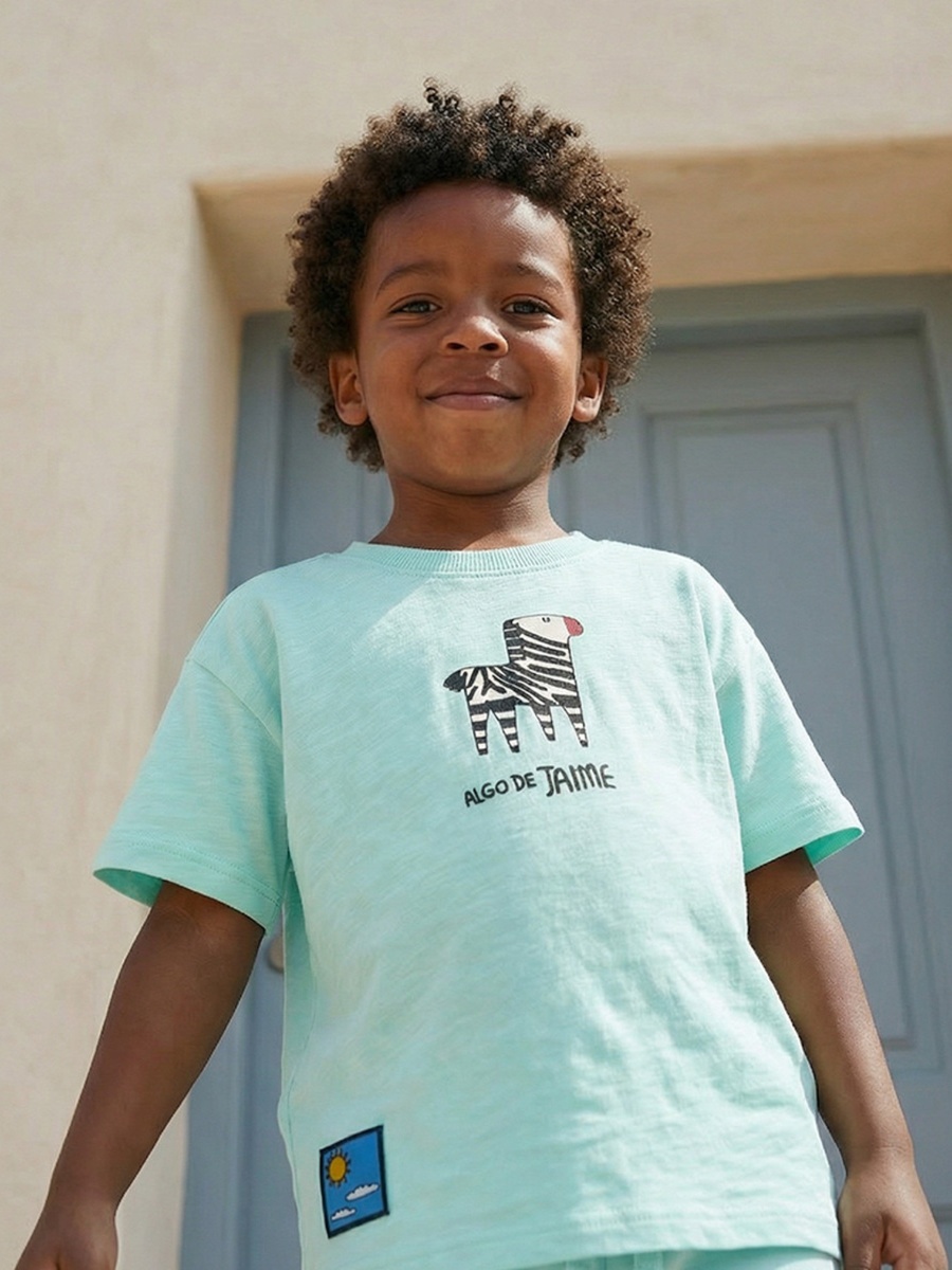 Crew Neck Short Sleeves T-shirt with Graphic Print
