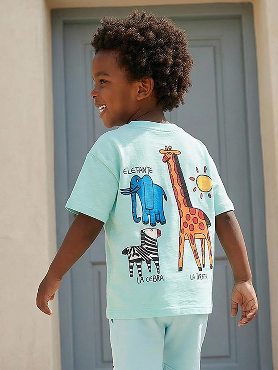 Crew Neck Short Sleeves T-shirt with Graphic Print