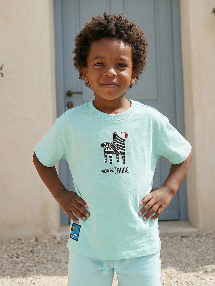 Crew Neck Short Sleeves T-shirt with Graphic Print
